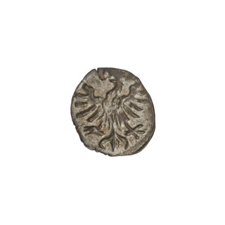 Crown denarius of Sigismund I the Old (King of Poland, r. 1506–1548). Obverse: royal crown with the