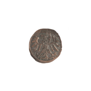 Gdansk denarius of Sigismund I the Old (King of Poland, r. 1506–1548). Silver coin (denarius).