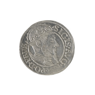 Gdansk grosz, Sigismund II Augustus (King of Poland; 1544–1572), Jagiellon dynasty. Obverse: