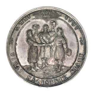 Souvenir of the Centenary of the Constitution of May 3; maker: Juliusz Kossak (1824–1899) and