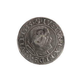 Groschen with countersignature of the City of Gdansk, 1577; publisher: Jost Ludwik Decius (fl.