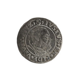 Male busts in armour, Hohenzollern coat of arms, eagles; obverse Prussian eagle with crowned letter
