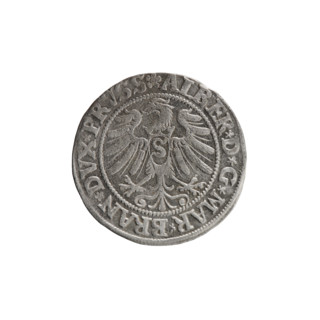 Obverse: Aw. Prussian Eagle, on its breast a crowned letter S. Along the rim, between the pearly