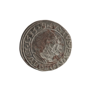 grosz, Decius, Jost Ludwik (fl. 1528-1535); obverse: Prussian eagle, on its chest a crowned letter