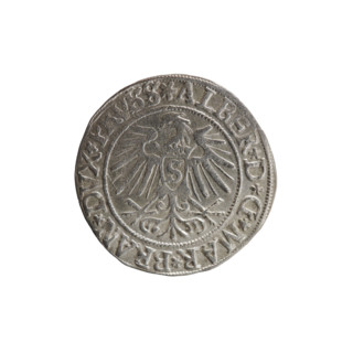 Obverse: Prussian eagle; on its chest a crowned letter S. On the rim between pearl borders an