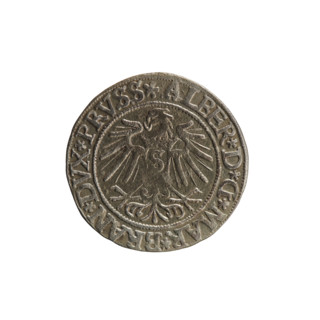 Obverse: Prussian eagle, on its chest a crowned letter S. On the rim between the pearl borders an