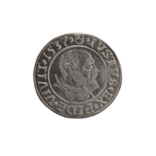 Obverse: Prussian eagle, on its chest a crowned letter S. On the rim between the pearl borders an