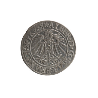 Obverse: Prussian eagle; on its chest a crowned letter S. On the rim between pearl borders an