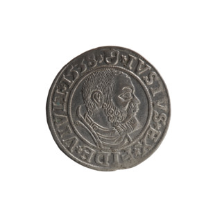 Obverse: Prussian eagle; on its chest a crowned letter S. On the rim between the pearl borders an