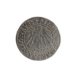 Obverse: Prussian eagle, on its chest a crowned letter S. On the rim between the pearl borders an
