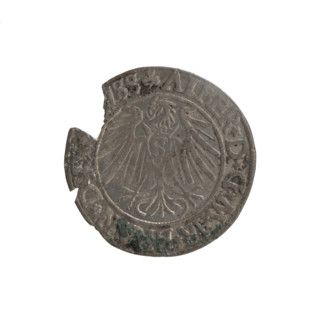 grosz; Schilling, Maciej, publisher; Decjusz, Jost Ludwik (fl. 1528–1535). Obverse: Prussian eagle,
