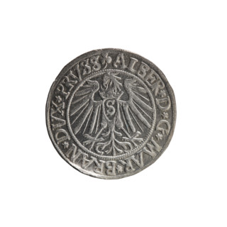 grosz, Schilling, Maciej, R0 (rarity), Albrecht Hohenzollern (Prince of Prussia; 1490–1568) —