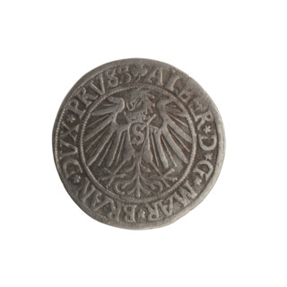 grosz; maker: Schilling, Maciej; R0 (rarity); Albrecht Hohenzollern (Prince of Prussia; 1490–1568)