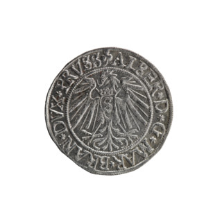 grosz, Schilling, Maciej, R3 (rarity), Albrecht Hohenzollern (Prince of Prussia; 1490-1568) -