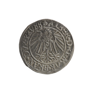 grosz, Schilling, Maciej, R3 (rarity), eagles, Hohenzollern (coat of arms), male busts in armor,