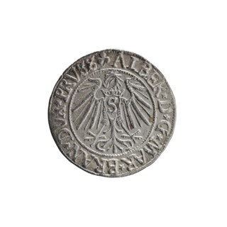 grosz, Schilling, Maciej, R0 (rarity), Albrecht Hohenzollern (Prince of Prussia; 1490–1568) —