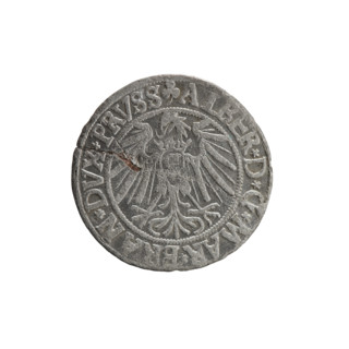 grosz, Schilling, Maciej, R0 (rarity), Albrecht Hohenzollern (Prince of Prussia; 1490–1568) —