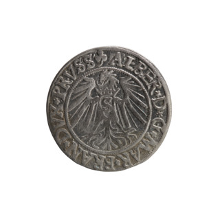 grosz, Schilling, Maciej, R3 (rarity), Albrecht Hohenzollern (Prince of Prussia; 1490–1568) -