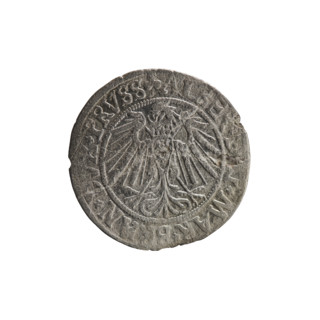 Albrecht Hohenzollern (Prince of Prussia; 1490–1568) — obverse: Prussian eagle, on its chest the