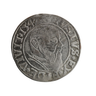 Heinrich Straub (Strawb) grosz, R0 (rarity). Obverse: Prussian eagle, on its chest the crowned