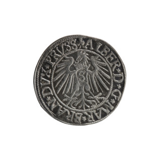 grosz, Straub (Strawb), Heinrich, R0 (rarity); eagles, Hohenzollern (coat of arms); male busts in