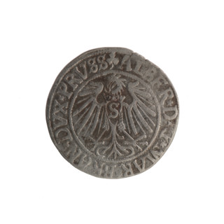 grosz; maker: Straub (Strawb), Heinrich; rarity R0; motif: eagles, trefoils, Hohenzollern coat of