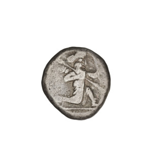 shekel (siglos); Darius III (king of Persia; 337–330 BC); incusum (iconographic); bows (weaponry);