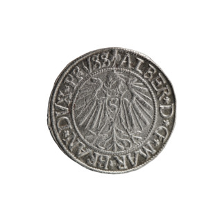 Heinrich Straub (Strawb) grosz, R0 (rarity). Albrecht Hohenzollern (Prince of Prussia; 1490–1568).