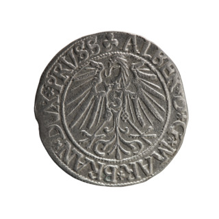 Albrecht Hohenzollern (Prince of Prussia; 1490–1568) — grosz, Schilling, Maciej; R0 (rarity). Ducal