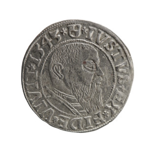Albrecht Hohenzollern (Prince of Prussia; 1490–1568) — obverse: Prussian eagle, on its chest the