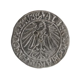 Albrecht Hohenzollern (Prince of Prussia; 1490–1568) — grosz, Schilling, Maciej, R0 (rarity). Ducal