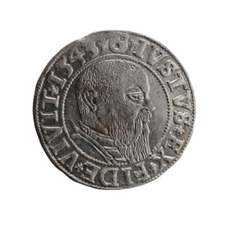 Albrecht Hohenzollern (Prince of Prussia; 1490–1568) — obverse: Prussian eagle with crowned letter