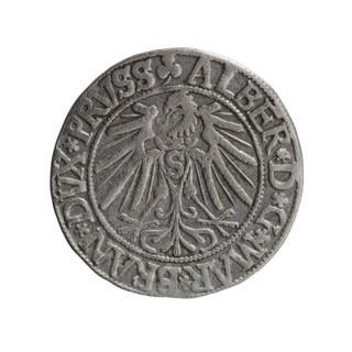 grosz, Schilling, Maciej, R0 (rarity), Albrecht Hohenzollern (Prince of Prussia; 1490–1568) —