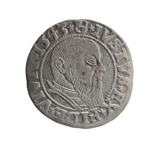 Albrecht Hohenzollern (Prince of Prussia; 1490–1568) — grosz (Schilling) R0 (rarity), 1543.