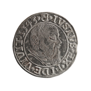 Albrecht Hohenzollern (Prince of Prussia; 1490–1568) — obverse: Prussian eagle with crowned letter