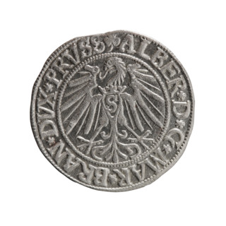 Albrecht Hohenzollern (Prince of Prussia; 1490–1568) — grosz, Schilling, Maciej, R0 (rarity).