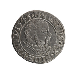 Albrecht Hohenzollern (Prince of Prussia; 1490–1568) — obverse: Prussian eagle bearing on its chest