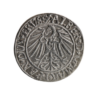 Obverse: Prussian eagle; on its chest the crowned letter S. In the rim, between pearl-shaped