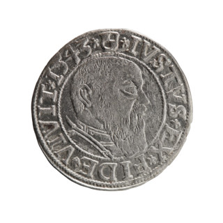 Albrecht Hohenzollern (Prince of Prussia; 1490–1568) — coin, 1543. Obverse: Prussian eagle, on its