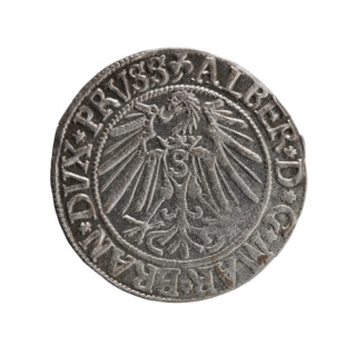 grosz, Schilling, Maciej, R0 (rarity), Albrecht Hohenzollern (Prince of Prussia; 1490–1568) —