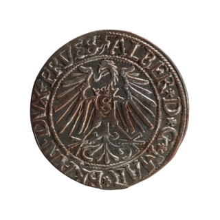 Albrecht Hohenzollern (Prince of Prussia; 1490–1568) — obverse: Prussian eagle, on its chest the