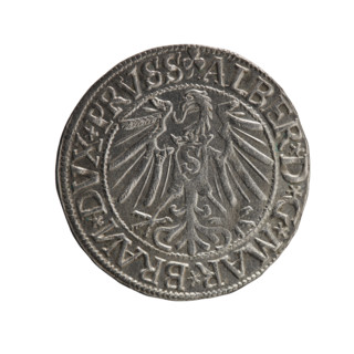 grosz, Schilling, Maciej, R3 (rarity), Albrecht Hohenzollern (Prince of Prussia; 1490–1568) -