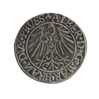 Obverse: Prussian eagle; on its chest the crowned letter S. In the rim, between the pearl-shaped