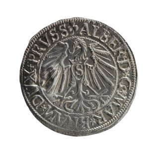 groschen with countersignature (crown in shield), Schilling, Maciej, R3 (rarity), Albrecht