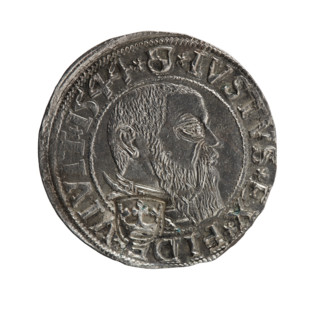 Groschen with countersignature (crown in shield), Schilling, Maciej, R3 (rarity), Albrecht
