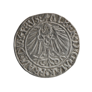 grosz, Decius, Jost Ludwik (fl. 1528–1535); Schilling, Maciej, publisher. 1544. Ducal Prussia