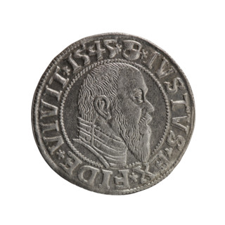Obverse: Prussian eagle, on its chest a crowned letter S; on the rim, between pearl borders, an