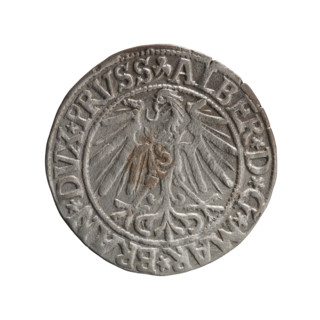 Obverse: Prussian eagle; on its chest a crowned letter S. In the rim between the pearl borders an