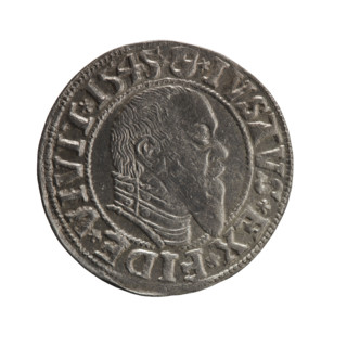Obverse: Prussian eagle; on its chest a crowned letter S. In the rim between the pearl borders an