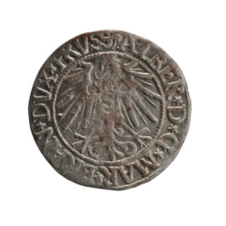 Schilling, Maciej, publisher; Decjusz, Jost Ludwik (fl. 1528–1535); grosz (coin), 1545. Obverse: